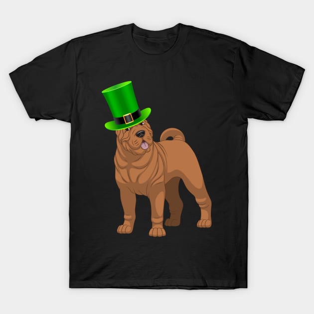 Shar Pei Leprechaun Hat - Gift For Shar Pei Owner Puppy,Saint Patrick's Day, Irish,Ireland ,Leprechaun,Hat, Lover T-Shirt by HarrietsDogGifts